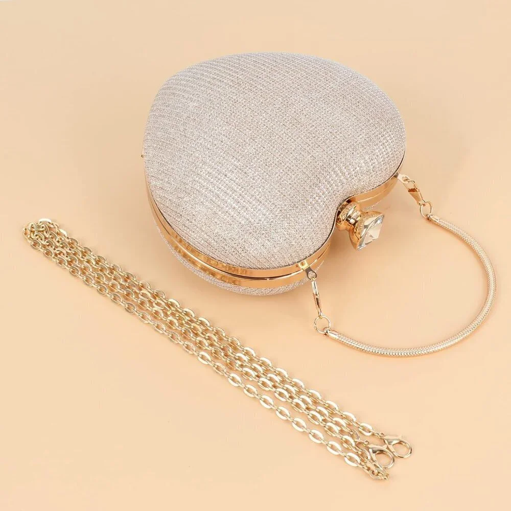 Heart Shape Tote Handbag Women's PU Leather Small Crossbody Clutch